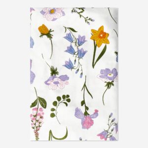 Cotton tablecloth with flower print - 140x220 cm - Image 1