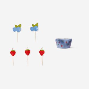 Berry cupcake decoration set - 15 pcs - Image 3