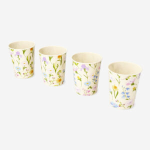 Cups with flower print - 4 pcs - Image 3
