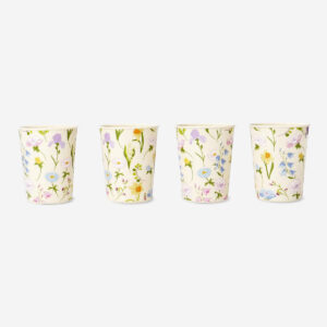 Cups with flower print - 4 pcs - Image 2