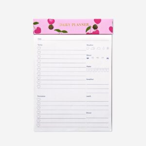 Daily planner pad with cherries