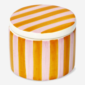 Decorative jar with orange stripe - Image 1