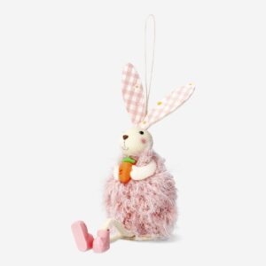 Decorative pink rabbit with long legs - Image 2