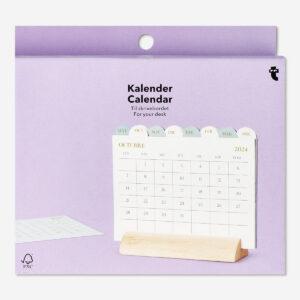Desk Calendar with Wooden Holder - English - Image 1