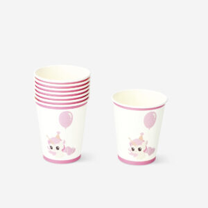 Paper cups with birthday unicorns - 8 pcs