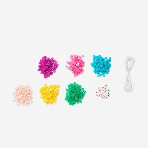 Bead set with string - Colourful beads and hearts - Image 2