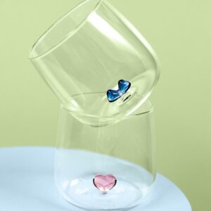 Drinking glass with embossed heart - 480 ml