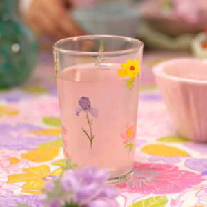 Drinking glass with flowers - 220 ml - Image 3