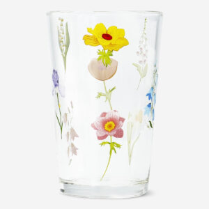 Drinking glass with flowers - 220 ml - Image 2