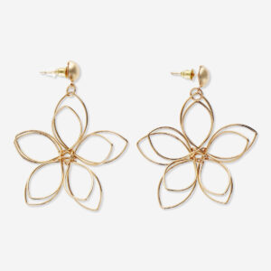 Flower shaped gold earrings - 2 pcs - Image 1