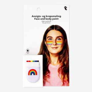 Rainbow face and body paint