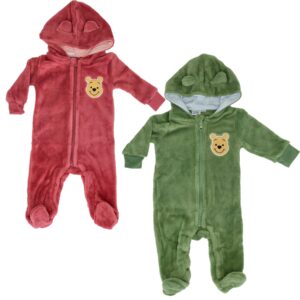 Winnie the Pooh Baby Fleece Overall - Green/Pink