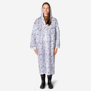 Floral rain coat with pouch for adults - Size L/XL - Image 1