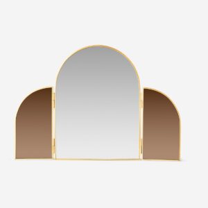Fold out brass mirror - Image 2