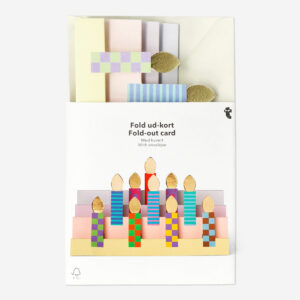 Fold out card with candles and envelope