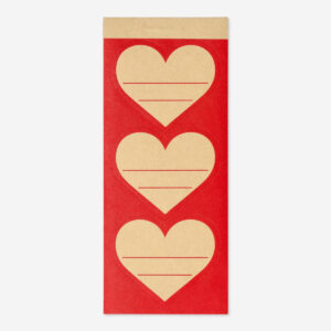 Heart shaped self-adhesive gift tags - 15 pcs