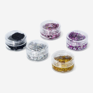 Colourful glitter set of 5 for hair and body shimmer - Image 2