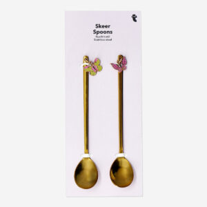 Gold dessert spoons with butterflies - 2 pcs - Image 3