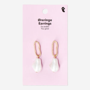 Gold earrings with pearl - 2 pcs - Image 2