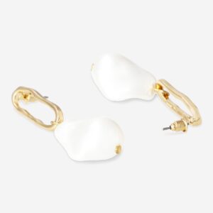 Gold earrings with pearl - 2 pcs - Image 3
