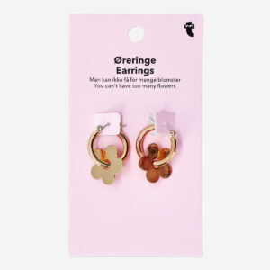 Gold flower hoop earrings - 2 pcs - Image 3