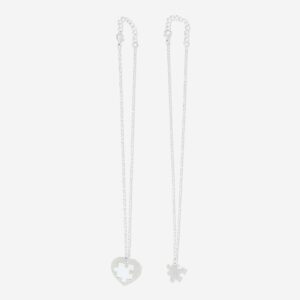 Gold friendship puzzle piece necklaces - 2 pcs - Image 3