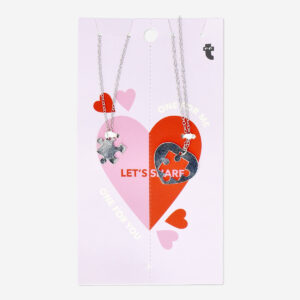 Gold friendship puzzle piece necklaces - 2 pcs - Image 1