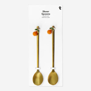 Gold spoons with oranges - 2 pcs - Image 1