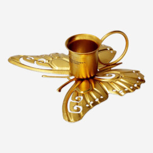 Golden butterfly candle holder - Image 1