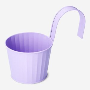Purple plant pot with hook - 10 cm