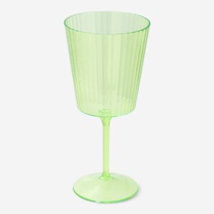 Green plastic wine glass - 370 ml - Image 1