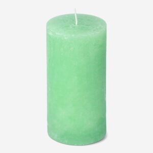 Green Rustic Pillar Candle - 12 cm - Image 1