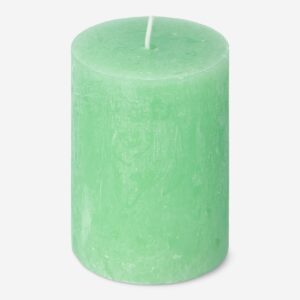 Green Rustic Pillar Candle - 8 cm - Image 1