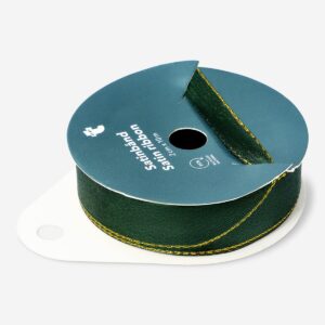 Green satin ribbon - 10 m - Image 3