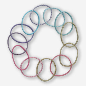 Multi-Colour Vibrant Hair Elastics - 12 pcs - Image 1