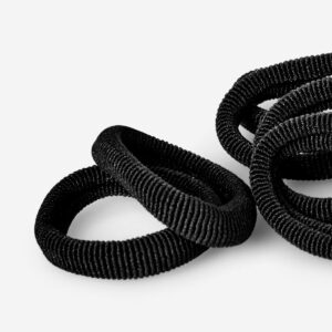 Black Textile Hair Elastics - 12 pcs - Image 2
