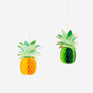 Hanging honeycomb pineapple decorations - 2 pcs - Image 2