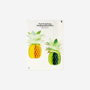 Hanging honeycomb pineapple decorations - 2 pcs - Image 1