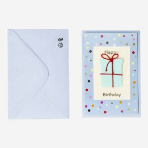 Happy birthday text card with envelope