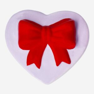 Heart shaped decorative jar with red bow - Small - Image 3