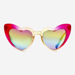 Heart shaped glitter sunglasses - for children - Image 1