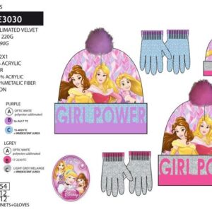 Princess hats with pompon and gloves Girl Power - Image 2