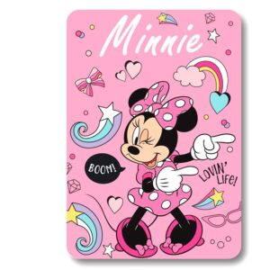 Minnie Mouse Polar Fleece Blanket - Pink - Image 1