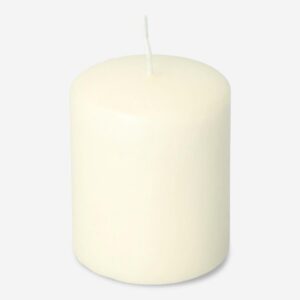 Ivory White Rustic Pillar Candle - 8 cm - Image 1