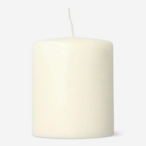 Ivory White Rustic Pillar Candle - 8 cm - Image 2