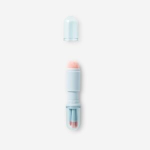 Four-piece multi-coloured travel make-up brushes - Image 3