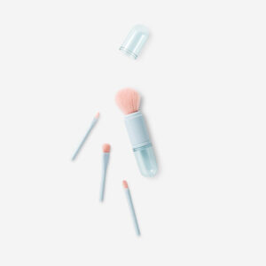 Four-piece multi-coloured travel make-up brushes - Image 2