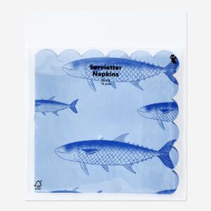 Maritime napkins with fish - 16 pcs - Image 3