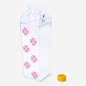 Milk carton shaped pink drinking bottle - 500 ml - Image 2