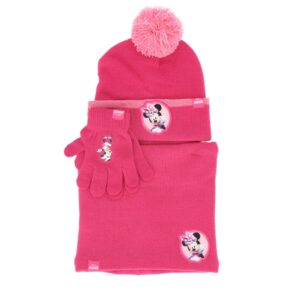 Minnie Mouse Hat, Snood and Gloves - Pink / Red - Image 2